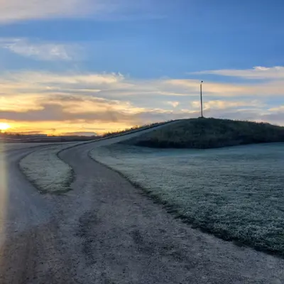 Sunrise by hill, Simon Street Park 